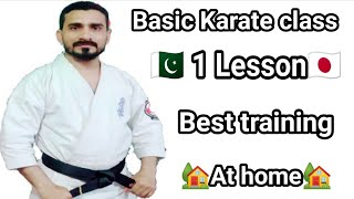 Karate training lesson 1 in Urdu Karate practice punch at home [upl. by Ennahtur]