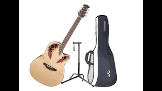 Ovation CE444 Celebrity Elite MidDepth Natural AcousticElectric Guitar with G  Overview [upl. by Ferrel190]