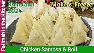 Chicken Samosa and Roll Recipe  Chicken Samosa Recipe  Chicken Spring Roll Recipe  Make amp Freeze [upl. by Emiatej]