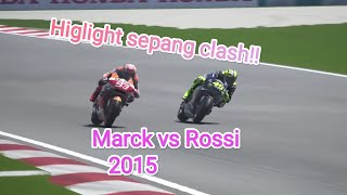 Motogp20Higlight drama sepang clash Rossi vs Marquezsepang malaysia [upl. by Ecnahs]