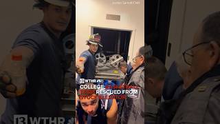 Fairleigh Dickinson University basketball team rescued from stuck elevator before game [upl. by Akehsat]