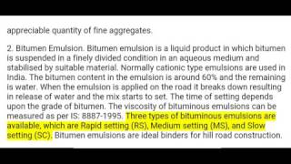 BITUMINOUS MATERIALS AND THEIR TESTS  CIVIL ENGINEERING SUBJECTIVE MATERIALS  PART  23 [upl. by Anderson]