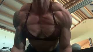 FBB Jennica Hill flexing shredded pecs [upl. by Guinna]