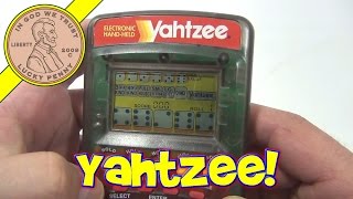 Yahtzee Electronic HandHeld Game with Clear Case 1995 Milton Bradley [upl. by Starkey]