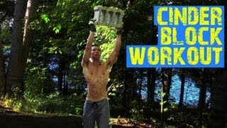 5 Cinder Block Exercises and a simple circuit workout [upl. by Elyrad]