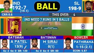 Ind Vs Sri Lanka 3rd T20 Match live Score amp Commentary  IND vs SL Match Last 2 Over Highlights [upl. by Lachman914]