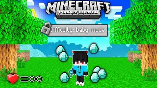 Minecraft but  defeating ender dragon in BABY MODE Difficulty [upl. by Ynnad]