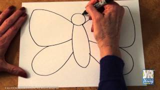 Teaching Kids to Draw How to Draw a Butterfly [upl. by Enilegnave]