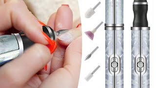 nails  nails grinding  press nails  nails art tutorial  grooming  chrome nails [upl. by Ahtibbat]