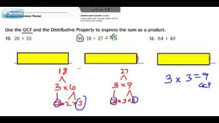 GCF Distributive Property 14  11 Go Math [upl. by Asuncion321]