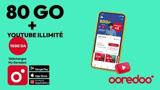 Avec l’application My Ooredoo et à 1500da seulement profitez de 80Go  YouTube illimité [upl. by Ttirrem]