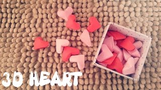 Origami Easy  3D Heart  Valentines Day Craft [upl. by Iznik113]