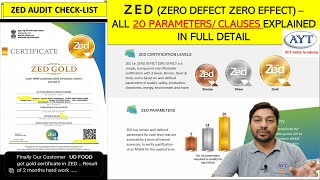 ZED Audit  Assessment CheckList  ZED Audit 20 Parameters Explained in Detail  Get ZED Certified [upl. by Netsrak]