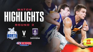 North Melbourne v Fremantle Highlights  Round 2 2024  AFL [upl. by Ulland]