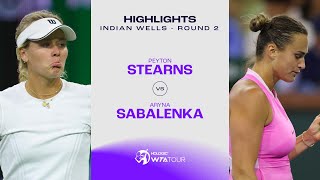 Peyton Stearns vs Aryna Sabalenka  2024 Indian Wells Round 2  WTA Match Highlights [upl. by Assena160]