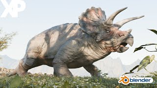 Ankylosaurus vs Triceratops Blender Animation [upl. by Hook]