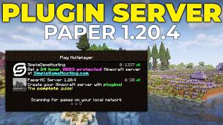 How To Make a Minecraft Server with Plugins Paper 1204 Server [upl. by Cosette]