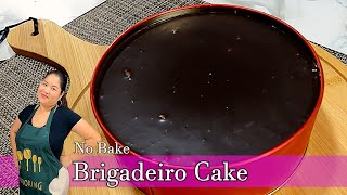 Brigadeiro Cake nobakerecipe nobakebrigadeirocake chocolate pastrycream quickrecipe [upl. by Lemieux]