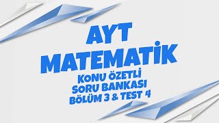 AYT MATEMATİK SORU BANKASI Bölüm 03 Test 04 Soru Çözümleri [upl. by Enneyehc]