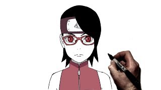 How to draw Sarada  Step By Step  Boruto [upl. by Imef239]