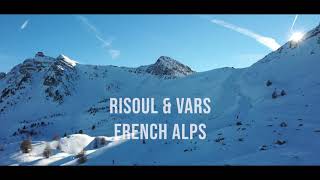 France Winter Ski resort Risoul amp Wars  Drone 4K [upl. by Ahsirtak]