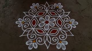 simple and easy rangoli design 53dots small beautifulkolam daily muggulu [upl. by Tebor26]