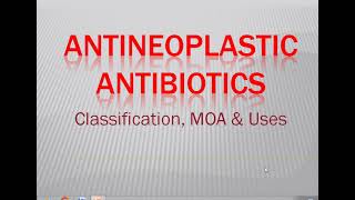 Antineoplastic antibioticsAnthracyclinesActinomycinsShiv Bhadra sIngh [upl. by Koller]