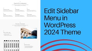 How to Edit Sidebar Menu in Twenty TwentyFour 2024 WordPress Theme [upl. by Ecinwahs]