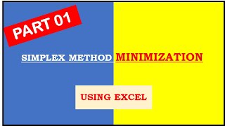 Simplex Method Minimization Problem In Tamil Explanation Using Excel [upl. by Inhsor]