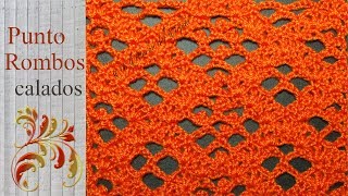 Como tejer PUNTO ROMBOS CROCHET GANCHILLO paso a paso  How to crochet rhombs stitch step by step [upl. by Ellimahs]