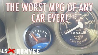 We test the gas mileage of the Humvee its not good  LSxHumvee [upl. by Anev]