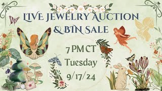 LIVE Jewelry Auction amp BIN Sale 7 PM CT Tues 91724 [upl. by Yanahs116]