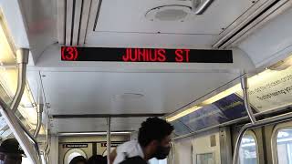 R142 3 train Junius St Announcement [upl. by Kelwen]