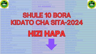 SHULE 10 BORA MATOKEO YA KIDATO CHA SITA 2024 [upl. by Eliades]