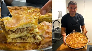 Placinta TURCEASCA cu carne tocata 💚 SU BÖREK [upl. by Ahseirej]