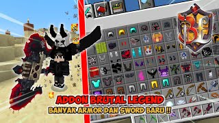 Addon Brutal Legend Mcpe 120  121  BANYAK ARMOR DAN SWORD BARU PALING LENGKAP [upl. by Ayahsey]