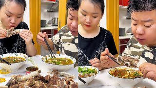 牛肉粉丝汤 美食 夫妻 [upl. by Dammahum442]