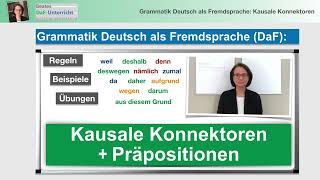 Kausale Konnektoren  Präpositionen – Beates DaFTipps [upl. by Lurette394]