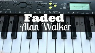 Faded  Alan Walker  Easy Keyboard Tutorial With Notes [upl. by Octavie]