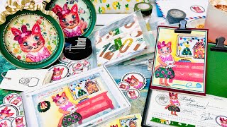 Christmas Cat Watercolor stickers for planners journals art journaling and more [upl. by Patrick]