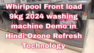 Whirlpool 9kg 2024 model  front load fully automatic washing machine demo  best washing machine [upl. by Horwath]