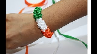 Tri colour wristband part 1  DIY wristband  Patriotic tricolor wristband [upl. by Yhcir956]