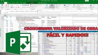 CRONOGRAMA VALORIZADO DE OBRA CON MS PROJECT FÁCIL Y RÁPIDO [upl. by Aleetha237]