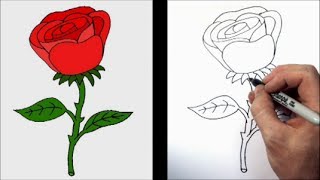 How to Draw a Cartoon Rose [upl. by Madeleine]