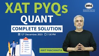 XAT Quant PYQs Solution  XAT Previous Year Questions  XAT 2025 Preparation  Amit Panchmatia [upl. by Lavern]