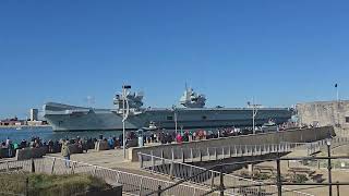 HMS Prince of Wales sailing out of Portsmouth 2892024 [upl. by Vinni336]