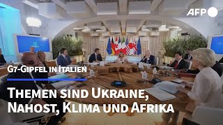 G7Gipfel Staatschefs beraten zu wichtigen globalen Themen  AFP [upl. by Renckens]