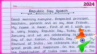 Speech on Republic Day in English 2024  Republic Day Speech  26 January Speech in English [upl. by Cleary282]