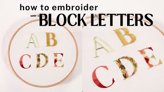 How To Embroider Block Letters By Hand [upl. by Nedi465]