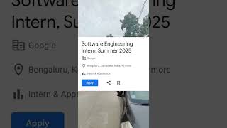 Google Hiring Software Engineering Intern Summer 2025 Location Bangalore Hyderabad [upl. by Noitsuj]